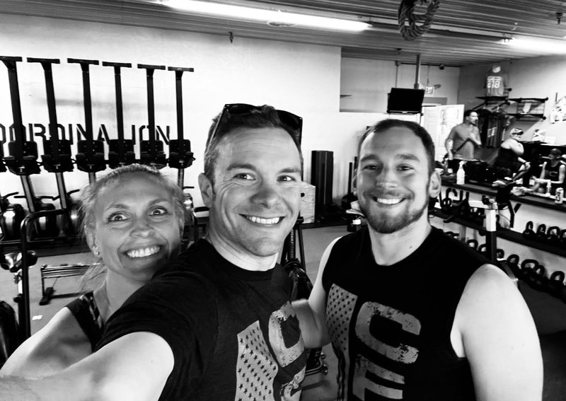 Mario Carannante with coaches at CrossFit Threefold