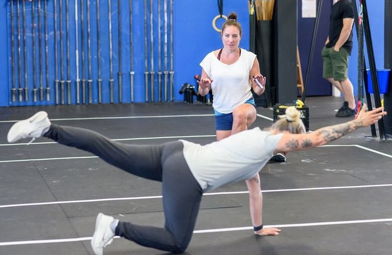 Coaching clients at Madlab School of Fitness