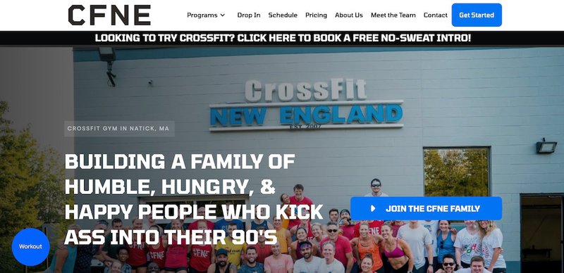 CrossFit New England gym website
