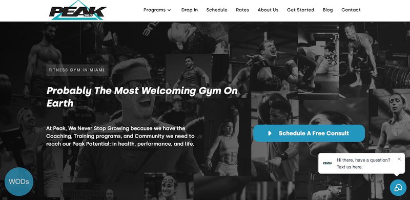 Peak 360 Fitness gym website